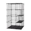 3-Tier Wire Cat Cage, Large Kennels Playpen with 3 Platforms, 3 Ramp Ladders and 4 Doors, 42" x 42" x 72", Black XH