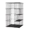 3-Tier Wire Cat Cage, Large Kennels Playpen with 3 Platforms, 3 Ramp Ladders and 4 Doors, 42" x 42" x 72", Black XH