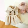 AW Princess Puff Sleeves Pet Dog Clothes Cat Plain Xiangfeng Peter Pan Collar Skirt