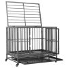 Dog Cage with Wheels Steel 40.2"x28.3"x33.5"