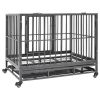 Dog Cage with Wheels Steel 40.2"x28.3"x33.5"