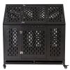 Heavy Duty Dog Crate Cage Kennel Strong Metal Frame Kennel Durable Indoor & Outdoor Kennel for Large Dogs; Easy to Assemble and Move with Four Wheels