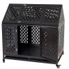 Heavy Duty Dog Crate Cage Kennel Strong Metal Frame Kennel Durable Indoor & Outdoor Kennel for Large Dogs; Easy to Assemble and Move with Four Wheels