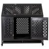 Heavy Duty Dog Crate Cage Kennel Strong Metal Frame Kennel Durable Indoor & Outdoor Kennel for Large Dogs; Easy to Assemble and Move with Four Wheels