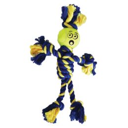 Petsport USA Twisted Chew Mini Rasta Man Dog Toy Rasta Man with Tennis Ball Blue; Yellow 1.5 in Mini