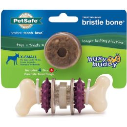 Busy Buddy Bristle Bone Chew Toy Multi-Color Extra-Small