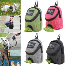 Pet Dog treat pouch Portable Multifunction Dog training bag Outdoor Travel Dog Poop Bag Dispenser Durable Pet accessories (Color: grey)