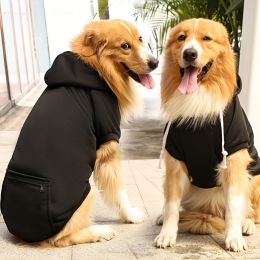 Pet Hoodie For Small Medium Large Dogs; Soft Fleece Dog Clothes With Hat & Pocket; Pet Winter Apparel (Color: Black, size: 4XL)