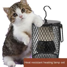 Cage for dogs and cats hanging insulated lights; ceramic heating lamp set; suitable for parrots; tortoises; reptiles; lizards; kittens and dogs; birds (Color: 25W-Light set)