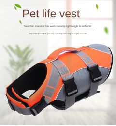 Dog Life Jacket; Dog Lifesaver Vests with Rescue Handle for Small Medium and Large Dogs; Pet Safety Swimsuit Preserver for Swimming Pool Beach Boating (Specification (L * W): M, colour: Black)