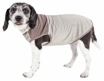 Pet Life Active 'Aero-Pawlse' Heathered Quick-Dry And 4-Way Stretch-Performance Dog Tank Top T-Shirt (Color: Brown, size: medium)