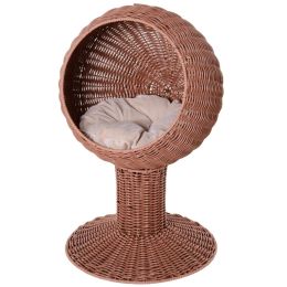 Modern Cat Bed Fancy Design Espresso Color Wicker Lounge (Color: Brown, Type: Pets)