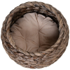 Simple Yet Practical Natural Braided Banana Leaf Elevated Cat Bed Basket With Cushion