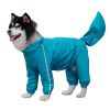 Covered tail dog raincoat large dog full package golden hair big dog clothes four foot pet supplies