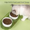 Elevated Cat Bowls, Raised Cats Ceramic Food and Water Stand Bowl Dishes for Cats Small Dogs or Puppy, 15Â° Tilted Anti Vomiting Stress Free Feeder De