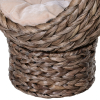 Simple Yet Practical Natural Braided Banana Leaf Elevated Cat Bed Basket With Cushion