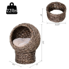 Simple Yet Practical Natural Braided Banana Leaf Elevated Cat Bed Basket With Cushion