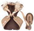 Pet Life Luxe 'Furracious' 2-In-1 Mesh Reversed Adjustable Dog Harness-Leash W/ Removable Fur Collar