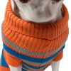 Heavy Cable Knit Striped Fashion Polo Dog Sweater